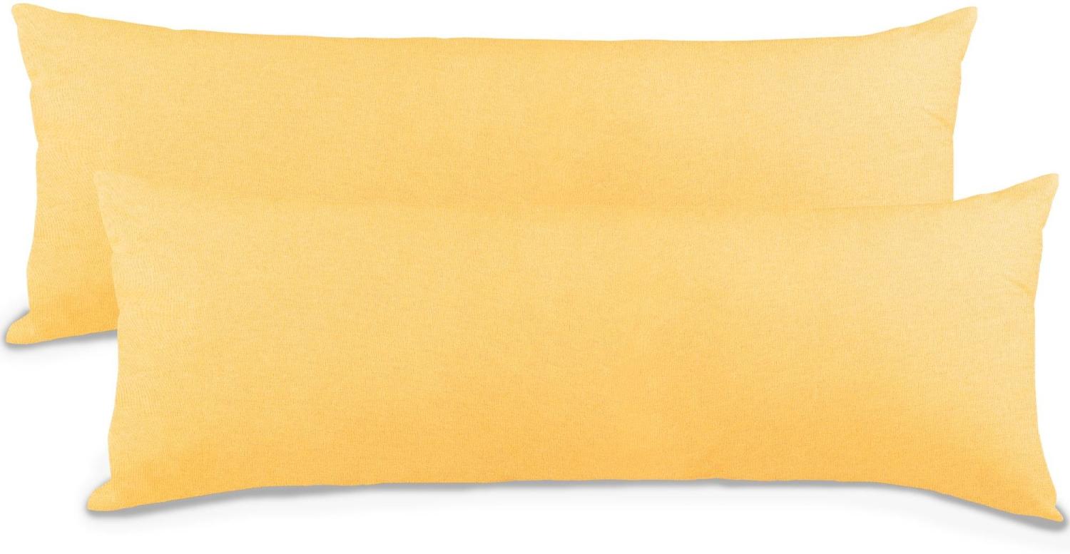 aqua-textil Classic Line Kissenbezug 2er-Set 40 x 200 cm Creme gelb Baumwolle Seitenschläferkissen Bezug Reißverschluss Bild 1