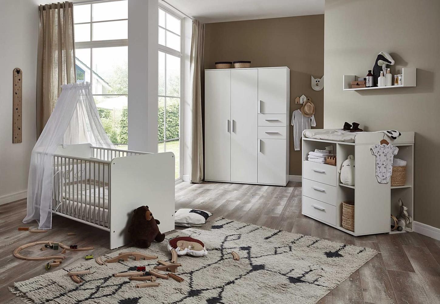 moebel-dich-auf Babyzimmer Aliya in weiß in verschiedenen Varianten Kinderzimmer Babymöbel Komplettset (Aliya 6) Bild 1