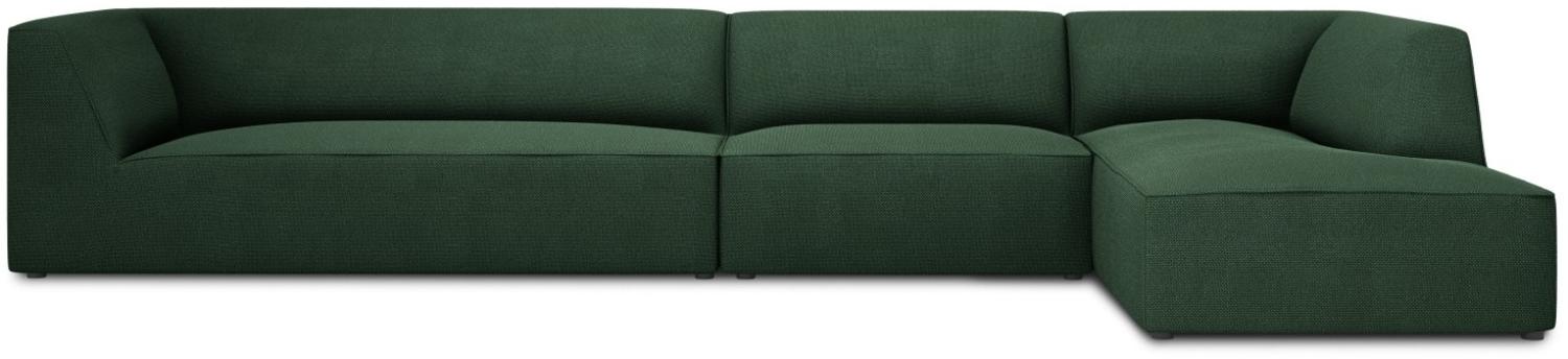 Micadoni 5-Sitzer Modular Ecke rechts Sofa Ruby | Bezug Green | Beinfarbe Black Plastic Bild 1