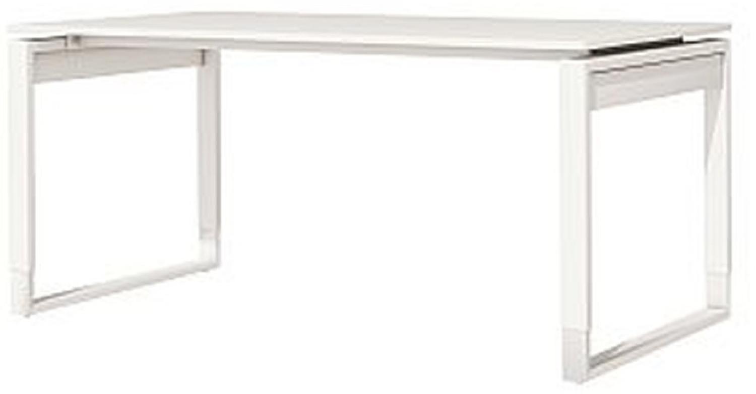 'FRESH' Schreibtisch, weiß, ohne Anbautisch ohne Knieraum - Blende ohne Tischtrennwand, 160 x 80 x 68 - 82 cm Bild 1