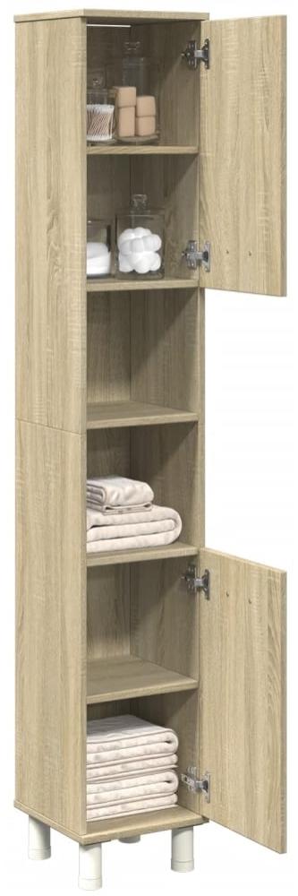 Badschrank Sonoma-Eiche 30,5x30x179 cm Holzwerkstoff 849631 Bild 1