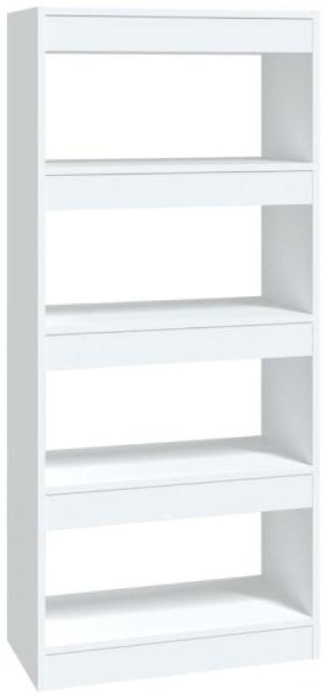 Bücherregal/Raumteiler Weiß 60x30x135 cm Holzwerkstoff Bild 1