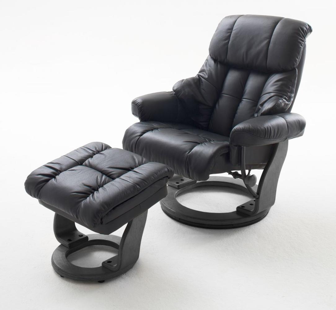 Relax-Sessel mit Hocker CALGARY, schwarz/schwarz Bild 1