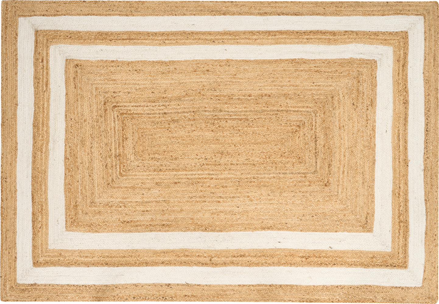Teppich Jute beige 160 x 230 cm geometrisches Muster Kurzflor GEMEREK Bild 1