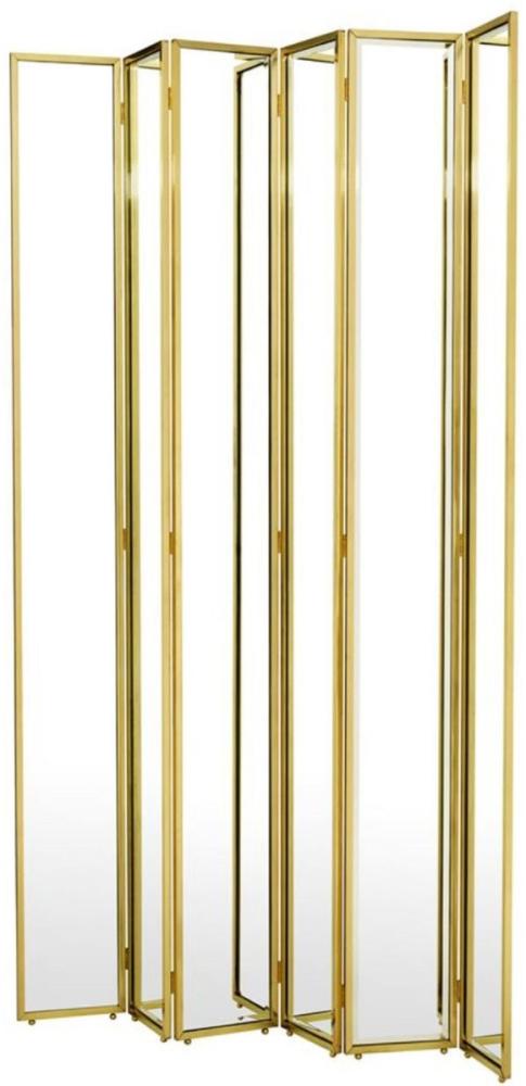 Casa Padrino Luxus Raumteiler mit Spiegelglas Gold 150 x H. 220 cm - Luxus Möbel Bild 1