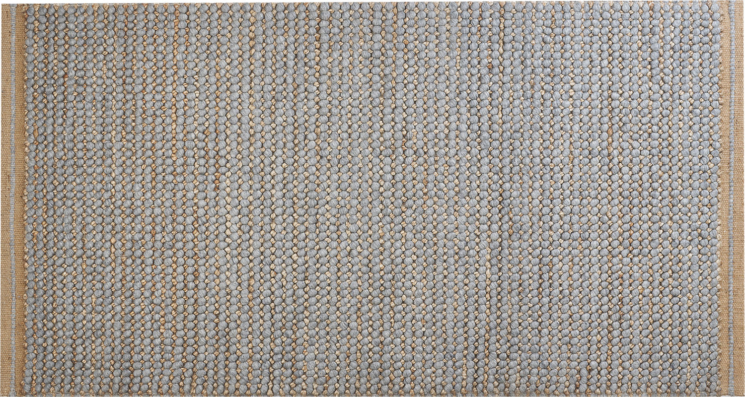 Teppich Wolle grau 80 x 150 cm Kurzflor BANOO Bild 1