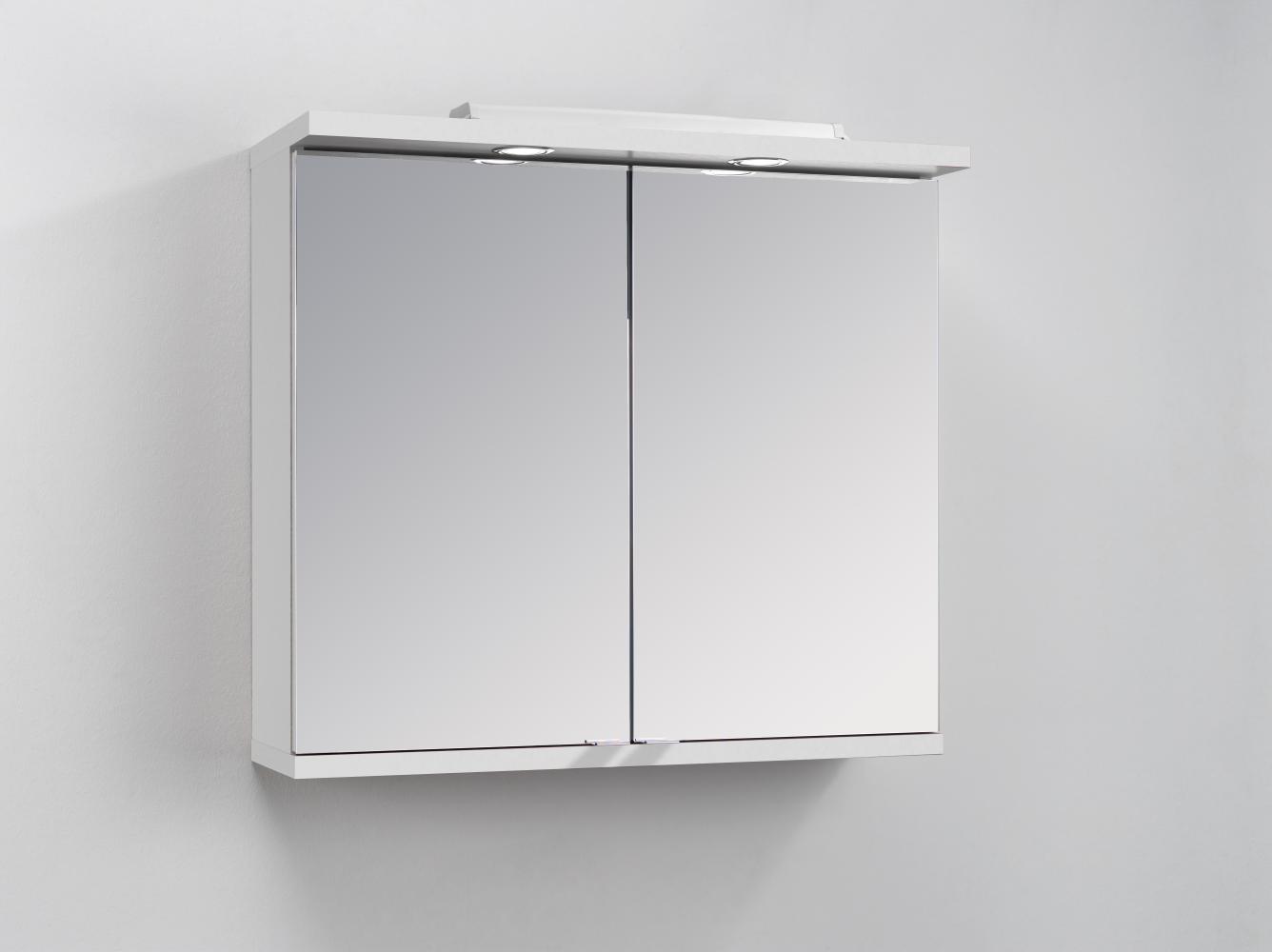 Homexperts 'NUSA' Spiegelschrank, Holzwerkstoff Spanplatte weiß, B 80 x H 73 x T 30 cm Bild 1
