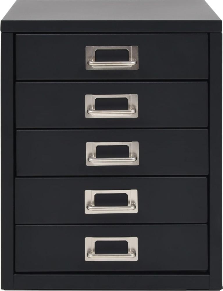 vidaXL Aktenschrank mit 5 Schubladen Metall 28 x 35 x 35 cm Schwarz Bild 1