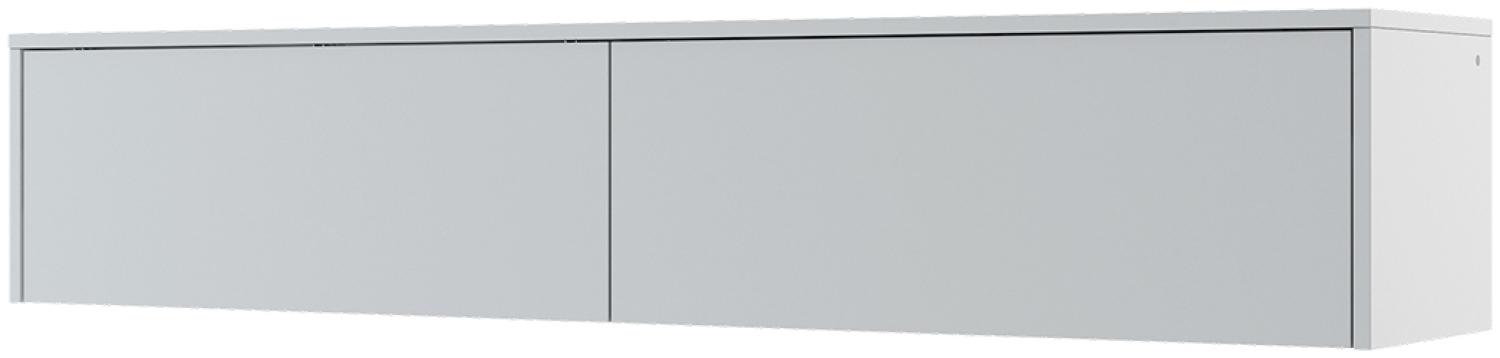 MEBLINI Hängeschrank für Horizontal Schrankbett Bed Concept - Wandschrank mit Ablagen und Teleskopen - Wandregal - BC-15 für 160x200 Horizontal - Grau Matt Bild 1