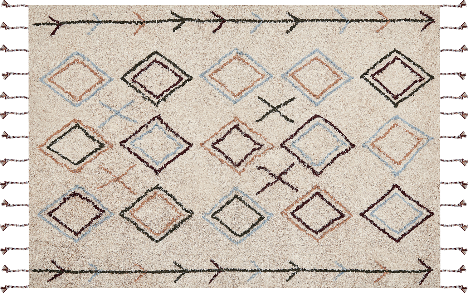 Teppich Baumwolle beige 160 x 230 cm geometrisches Muster CORUM Bild 1