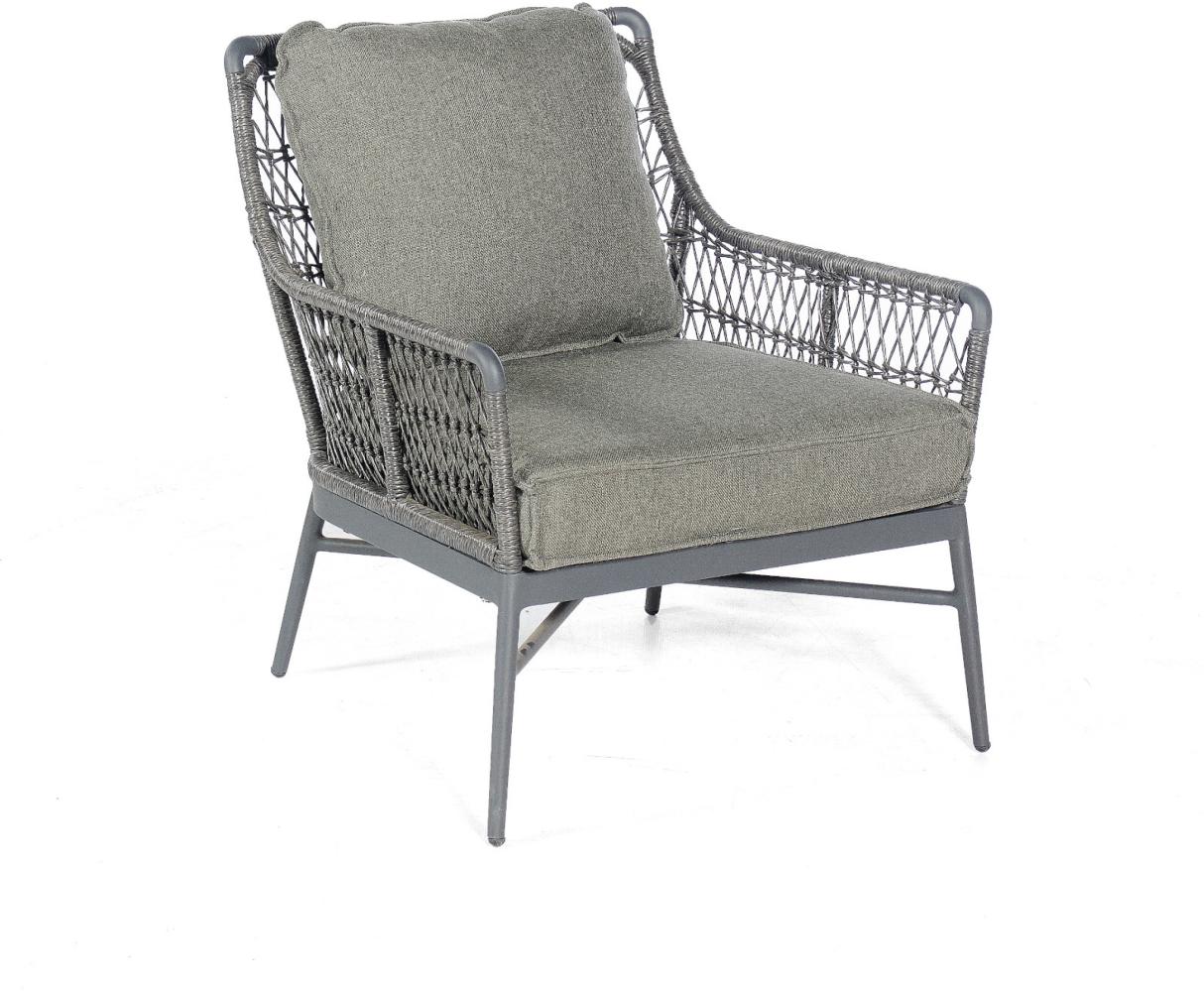 Sonnenpartner Loungesessel Retro Aluminium mit PE-Bespannung light coal Relaxsessel Garten-Sessel Bild 1