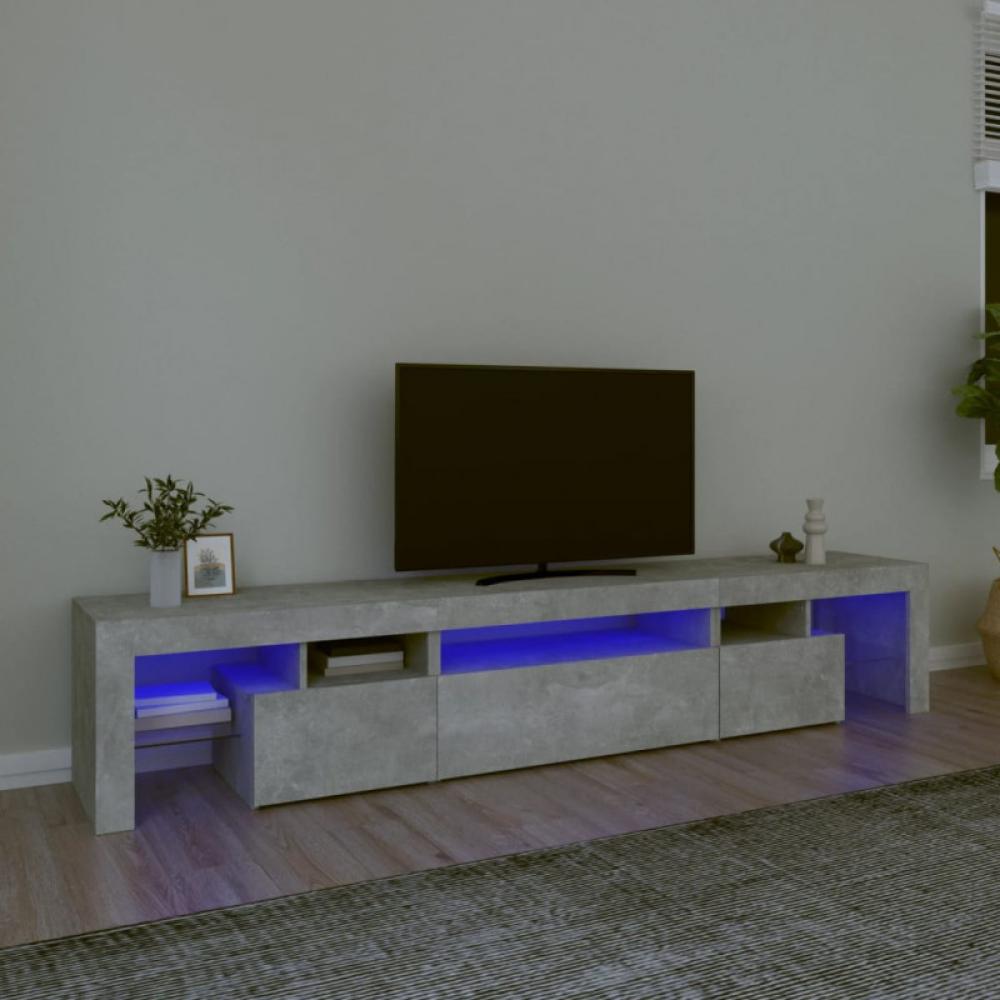 TV-Schrank mit LED-Leuchten Betongrau 215x36,5x40 cm Bild 1