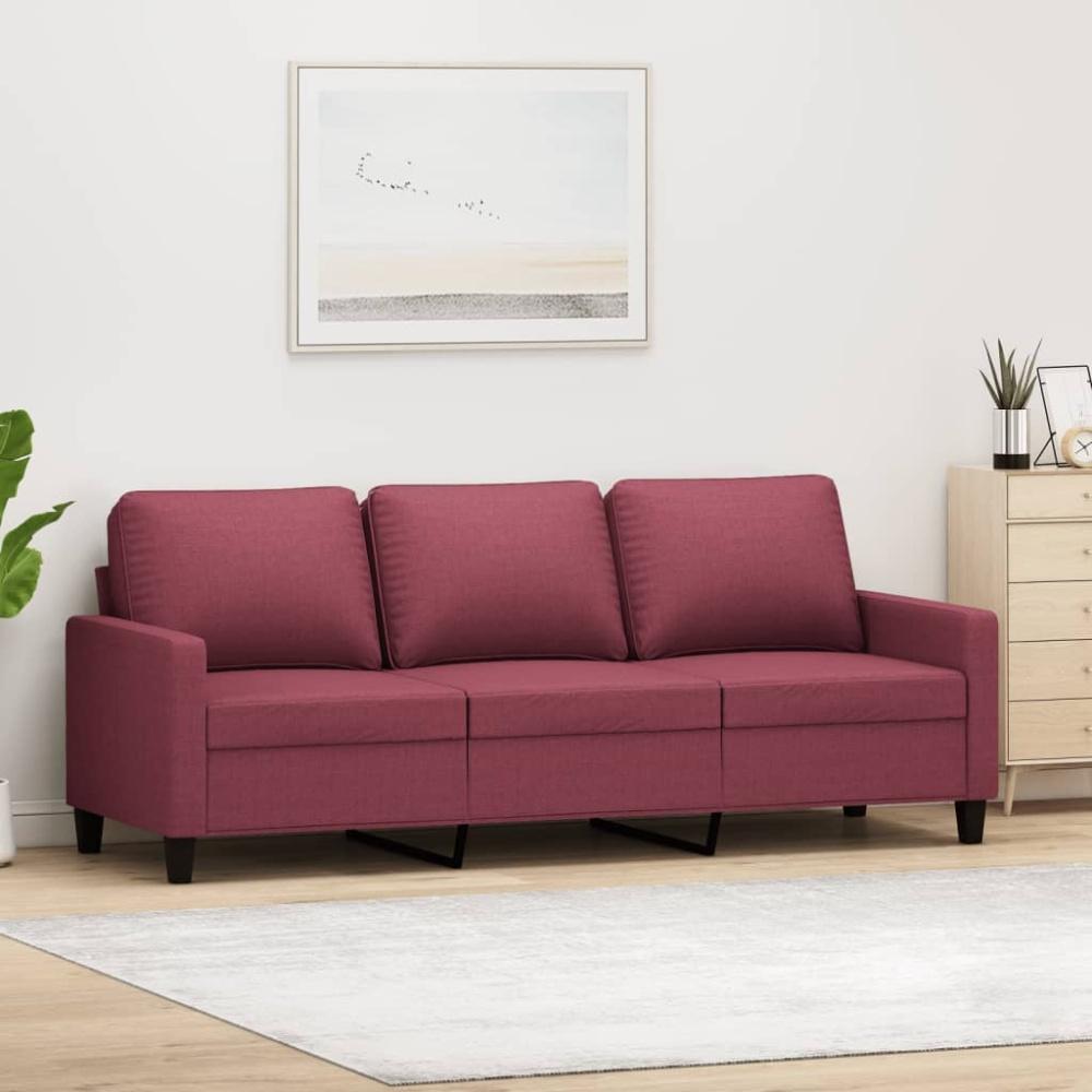 vidaXL 3-Sitzer-Sofa Weinrot 180 cm Stoff Bild 1