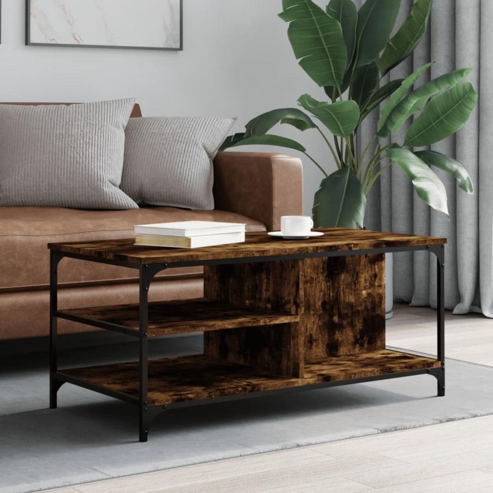 vidaXL Couchtisch Räuchereiche 100x50x45 cm Holzwerkstoff Bild 1