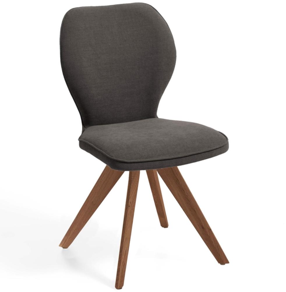 Niehoff Sitzmöbel Colorado Trend-Line Design-Stuhl Wild-Nussbaum/Webstoff - 180° drehbar Malea-R schlamm Bild 1