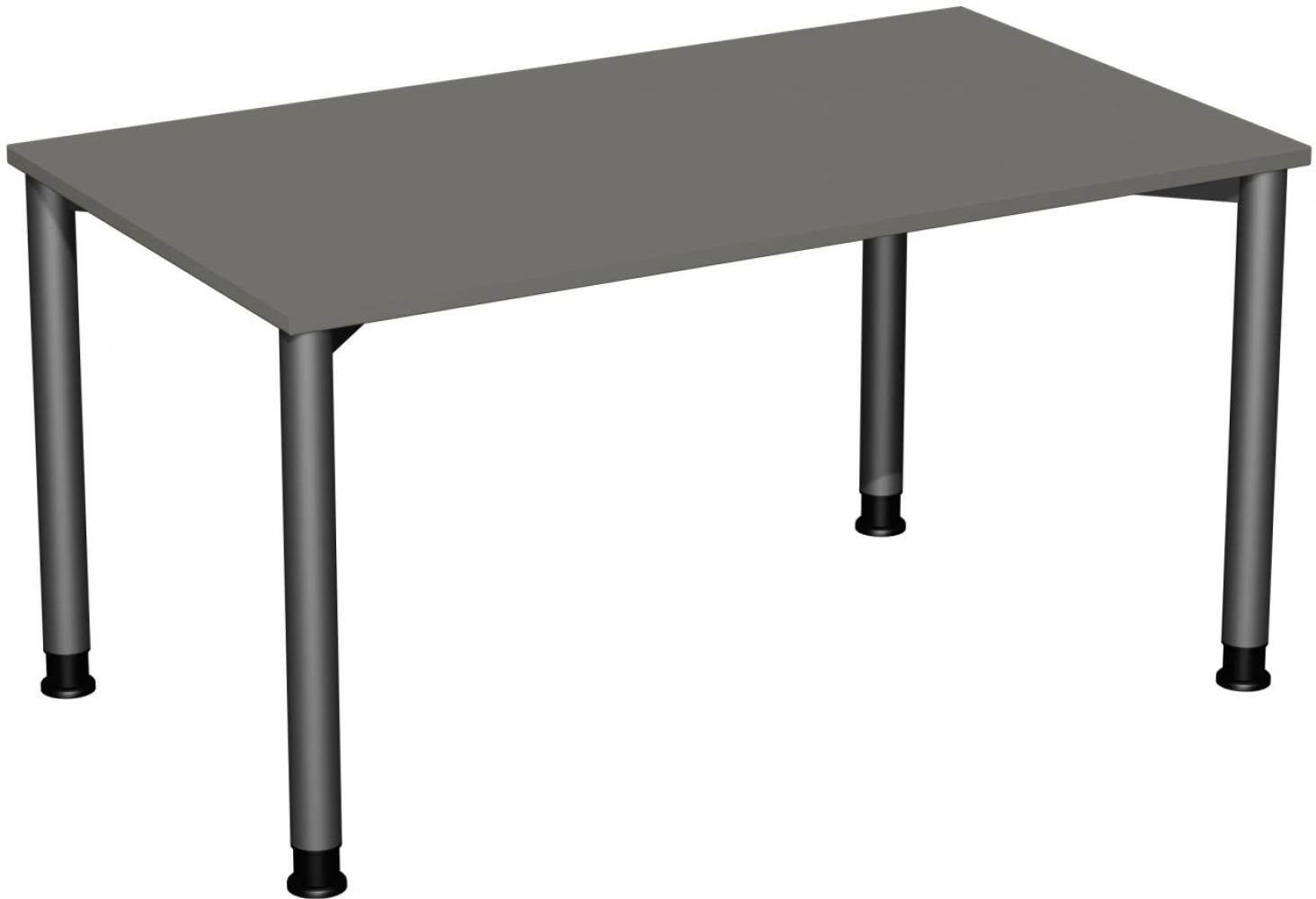 Schreibtisch '4 Fuß Flex' höhenverstellbar, 140x80cm, Graphit / Anthrazit Bild 1