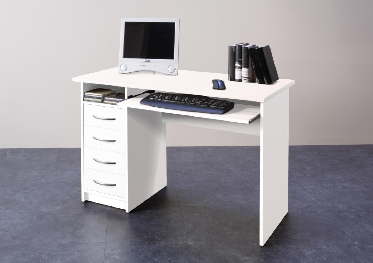 Schreibtisch TRIO Arbeitstisch Weiß ca. 110 x 75 x 55 cm Bild 1