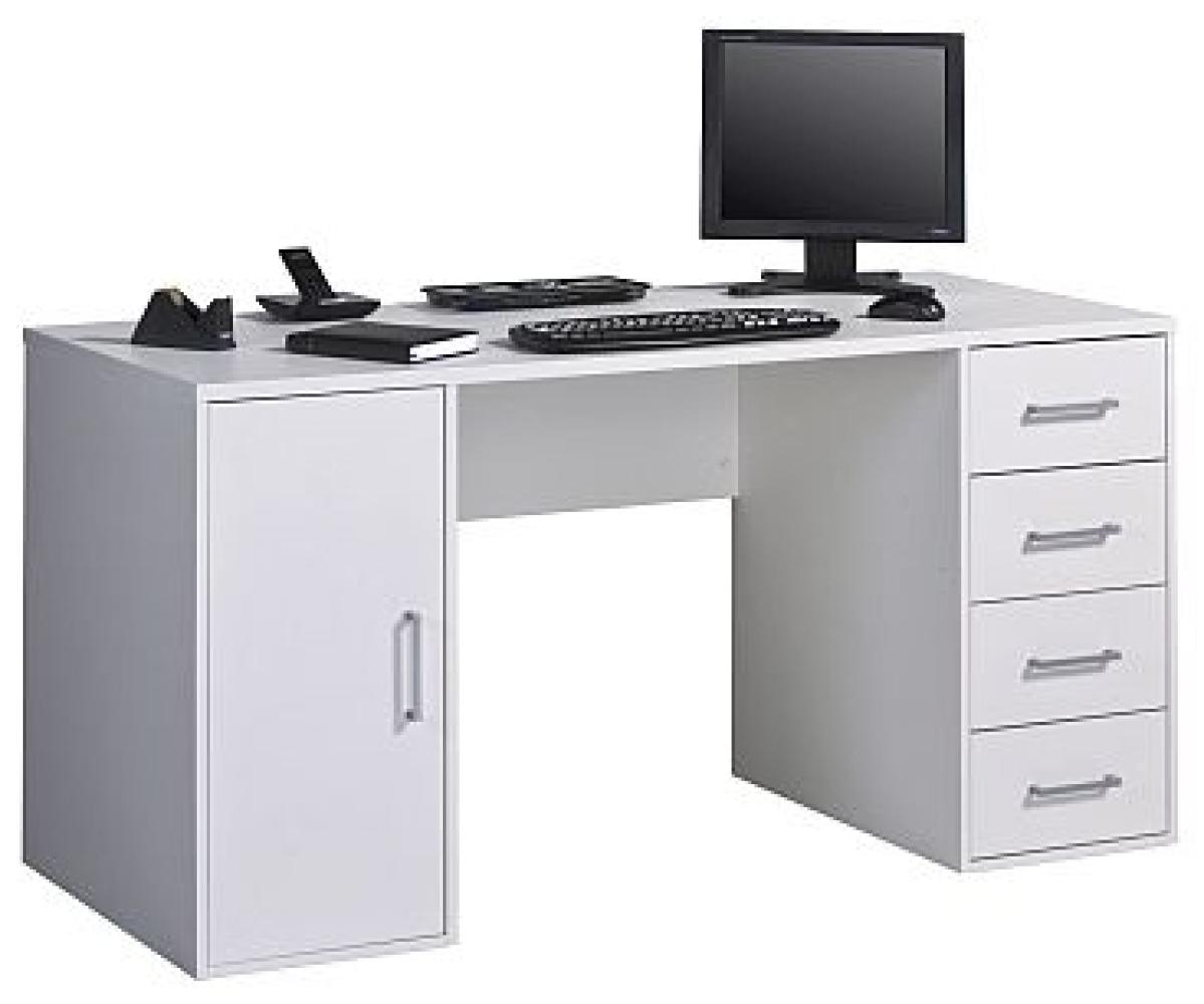 Maja Schreibtisch Maße 1500 x 750 x 670 mm weiß uni Bild 1