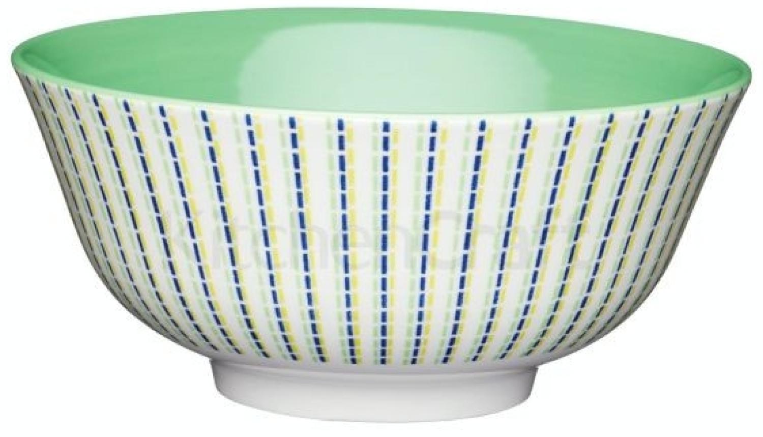 KitchenCraft Stoneware Bowl 15,7 cm Blue and Lime Bild 1