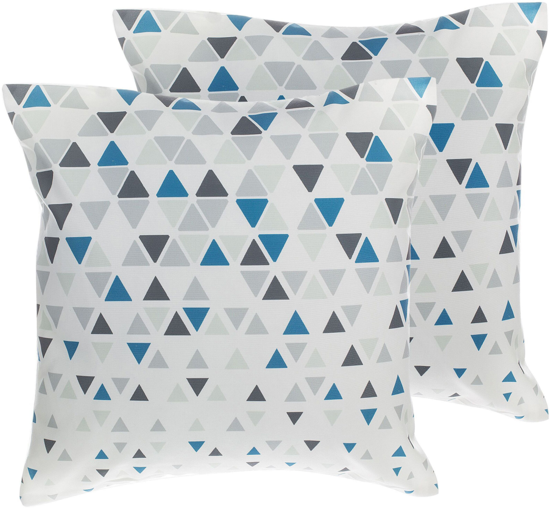 Dekokissen Dreiecke blau-grau 45 x 45 cm 2er Set CLEOME Bild 1