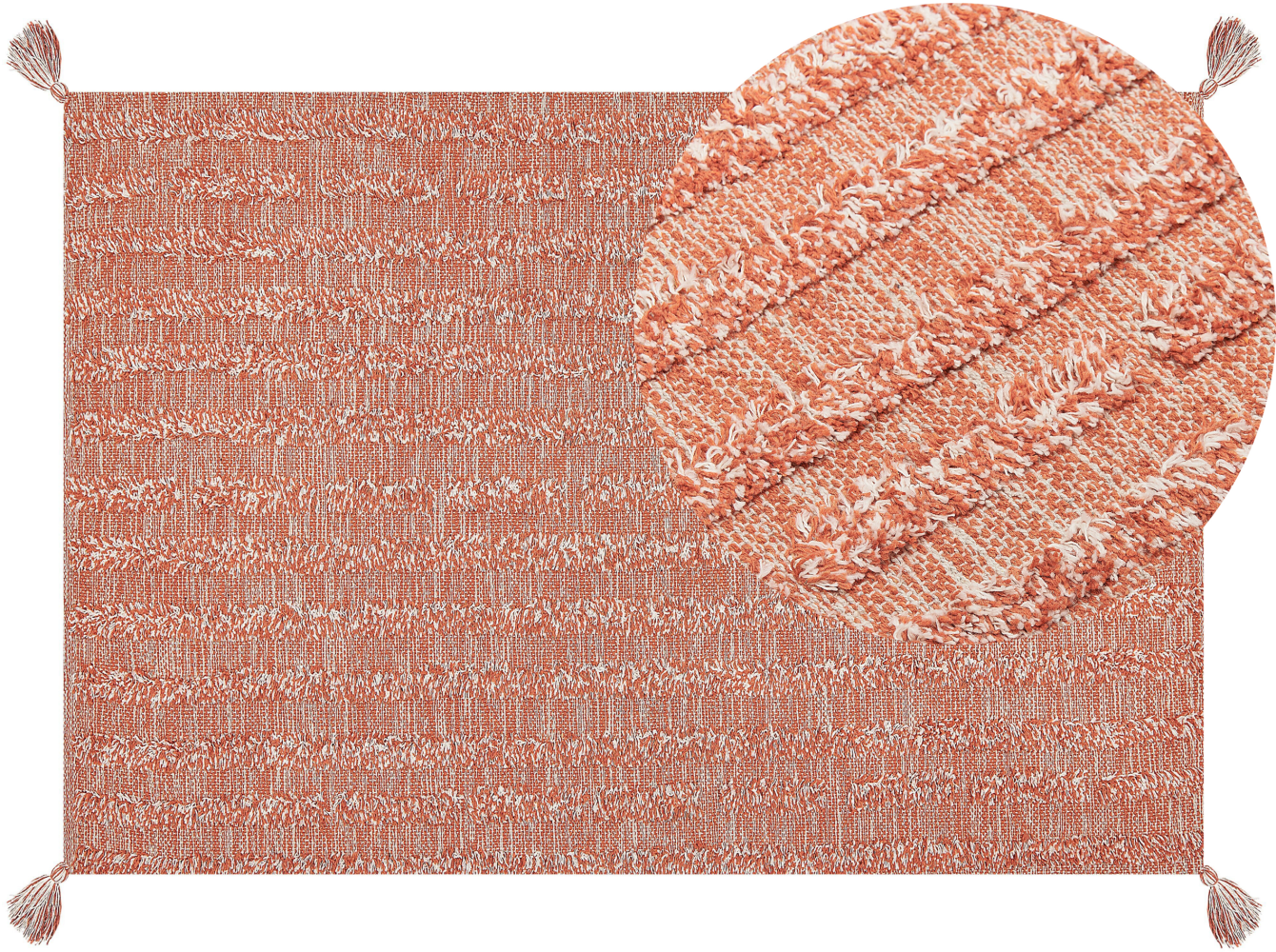 Teppich Baumwolle orange 160 x 230 cm Kurzflor MUGLA Bild 1