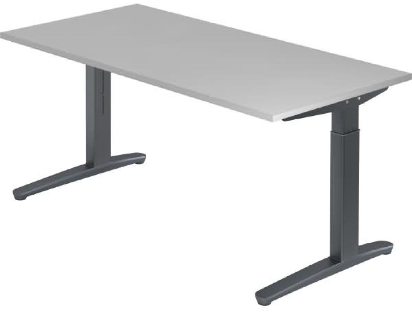 'XB16' Schreibtisch, C-Fuß, 160x80cm, Grau/Graphit Bild 1