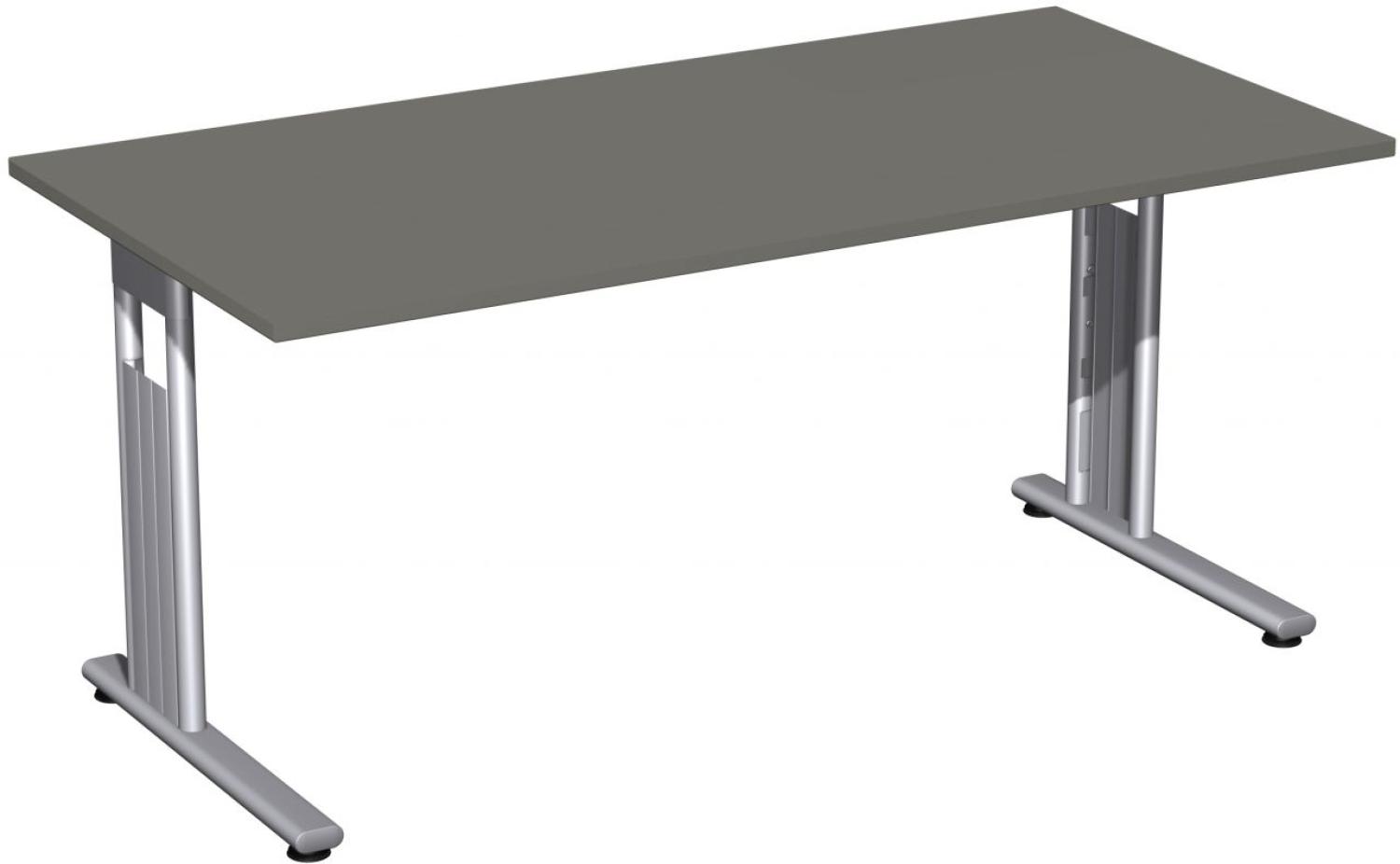 Schreibtisch 'C Fuß Flex' 160x80cm, Graphit / Silber Bild 1