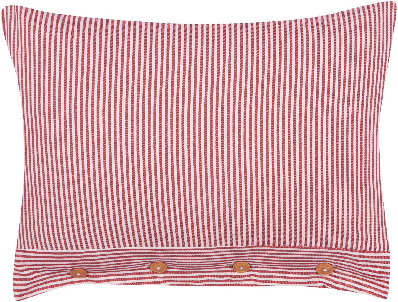 Dekokissen mit Knöpfen Streifenmuster Baumwolle rot weiß 40 x 60 cm AALITA Bild 1