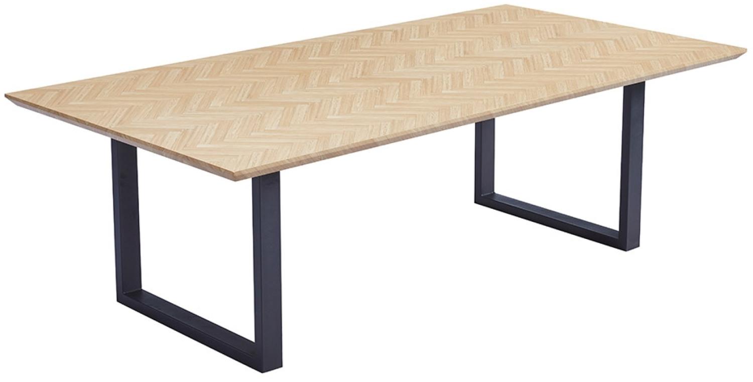 HOME DELUXE Esstisch Eckig AVENCIA inkl. U-Fuß - 240 x 120 cm - Farbe: Fishbone Oak, Größe: 240 x 120 cm Bild 1