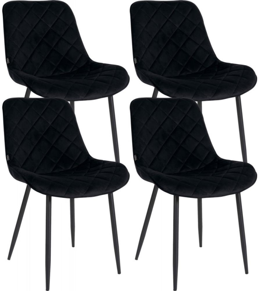 4er Set Stühle Springs Samt (Farbe: schwarz) Bild 1