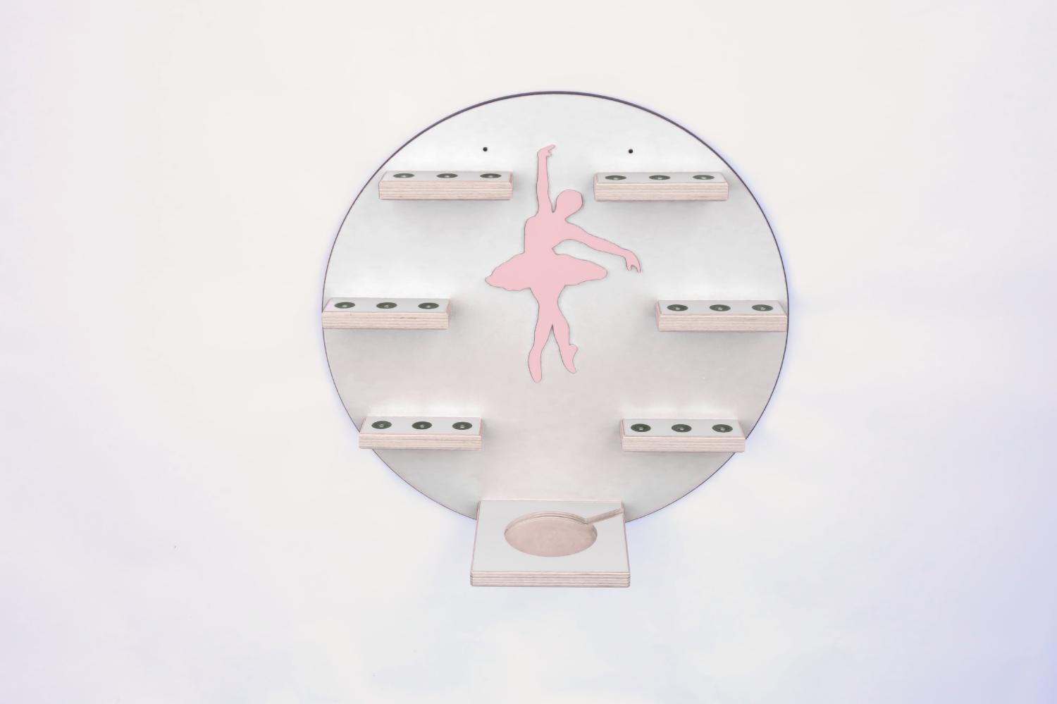 Schreinerei Linden 'Ballerina' Tonie-Regal, Holz weiß / rosa, 45 x 45 cm Bild 1