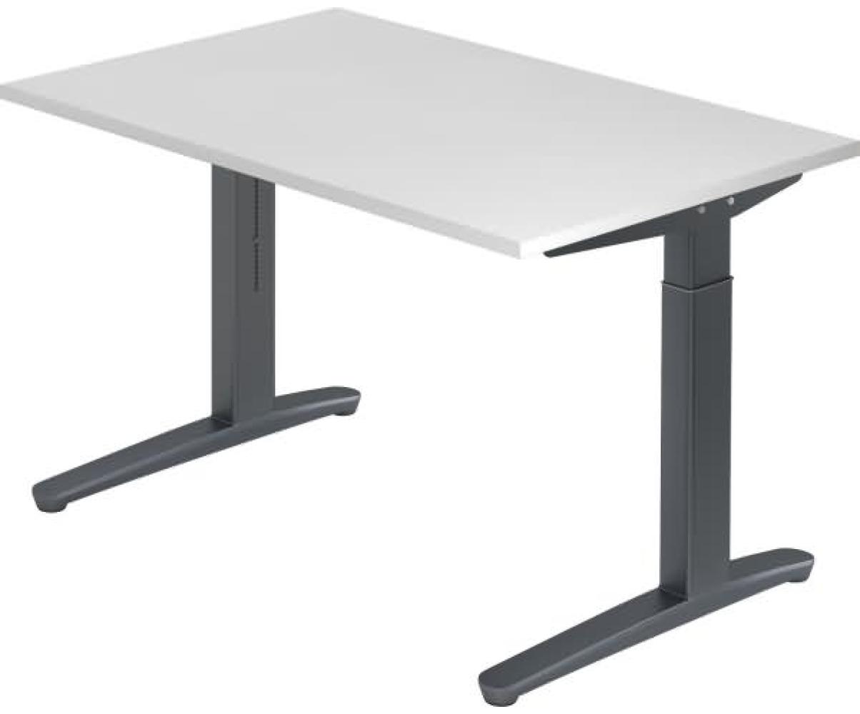 'XB12' Schreibtisch, C-Fuß, 120x80cm, Weiß / Graphit Bild 1