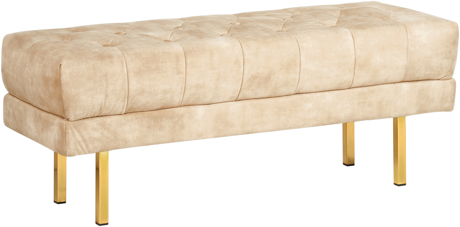 Bettbank Samtstoff beige gold 117 x 44 cm ROSEVILLE Bild 1