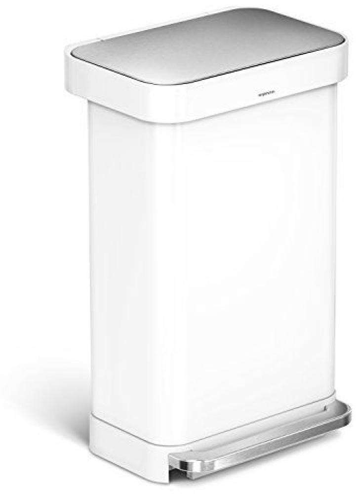 simplehuman CW2027 Treteimer aus Edelstahl, Weiß, 45 L Bild 1