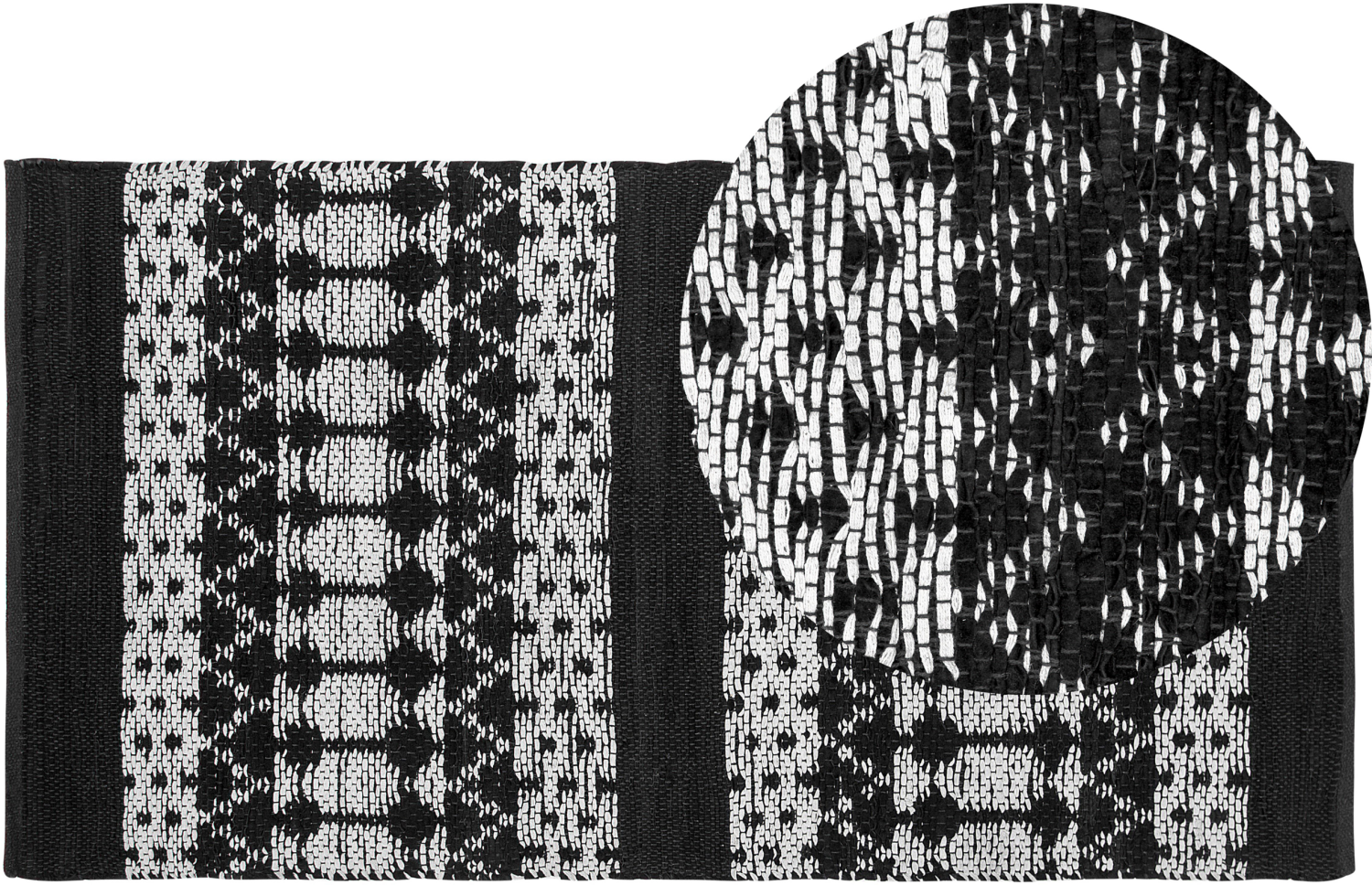 Teppich Leder schwarz/beige 80 x 150 cm SOKUN Bild 1