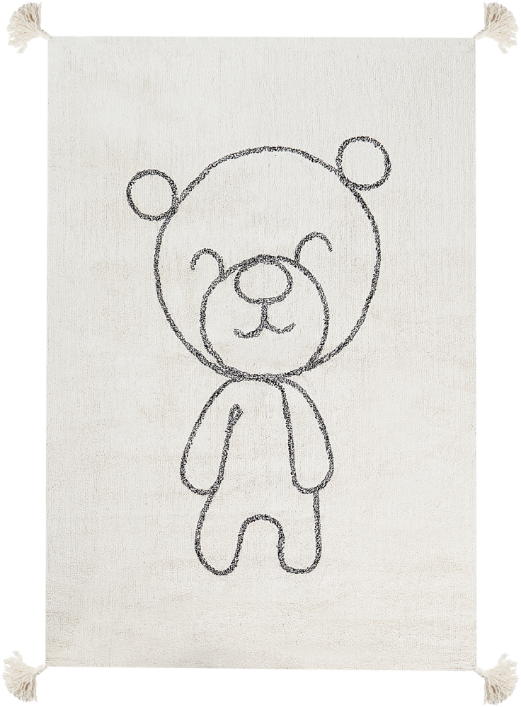 Baumwollteppich Teddybär Motiv 140 x 200 cm Beige ZORAKAN Bild 1