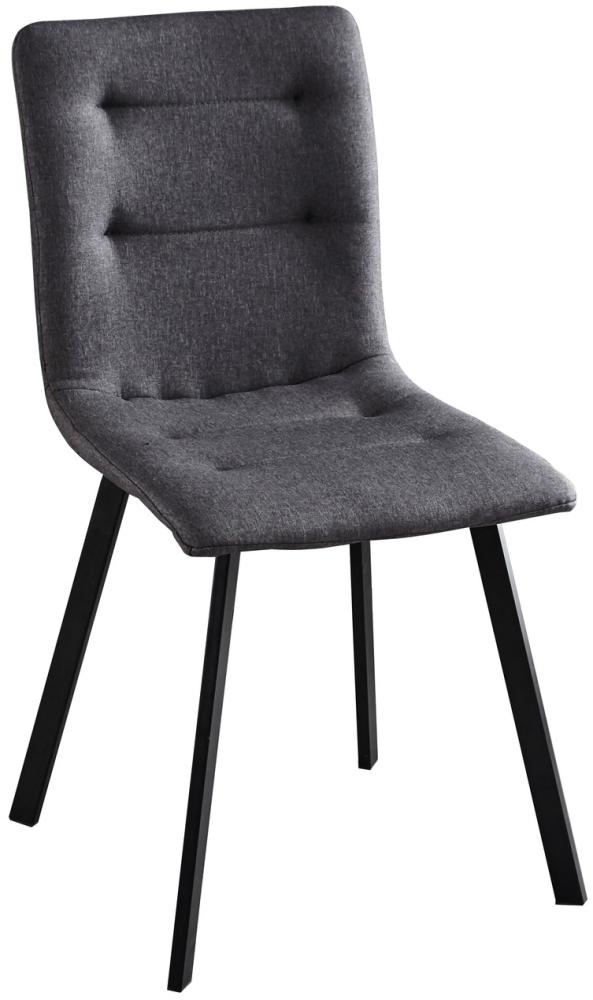 2er Set Stühle 55,5 x 47 x 84,5 cm Stoff und Stahl Dunkelgrau Bild 1