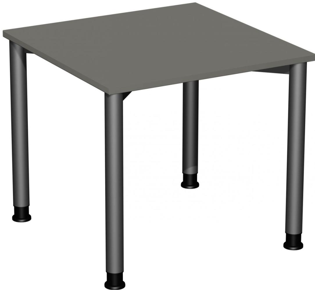 Schreibtisch '4 Fuß Flex' höhenverstellbar, 80x80cm, Graphit / Anthrazit Bild 1