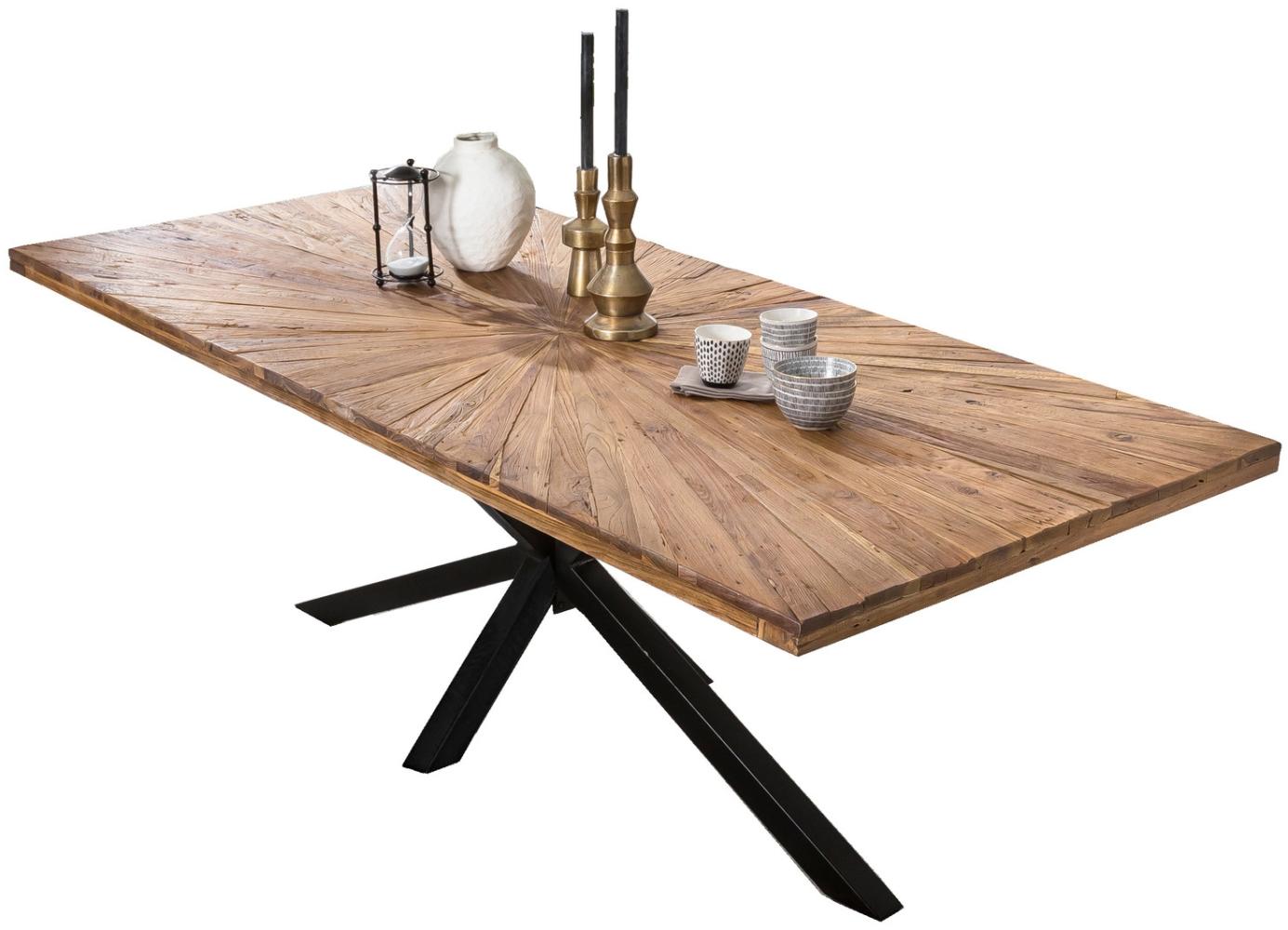 TABLES&Co Tisch 220x100 Teak Natur Metall Schwarz Bild 1