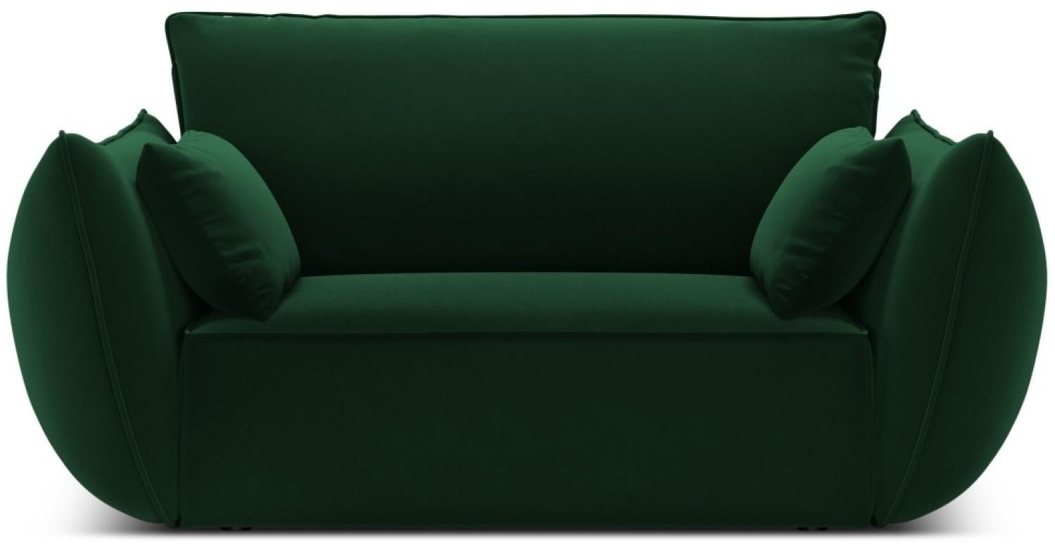 Micadoni Samtstoff Sessel Kaelle | Bezug Bottle Green | Beinfarbe Black Plastic Bild 1