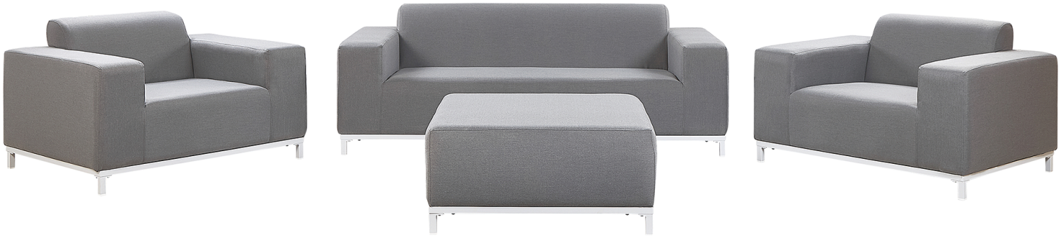 Lounge Set Polsterbezug grau weißes Gestell 5-Sitzer ROVIGO Bild 1