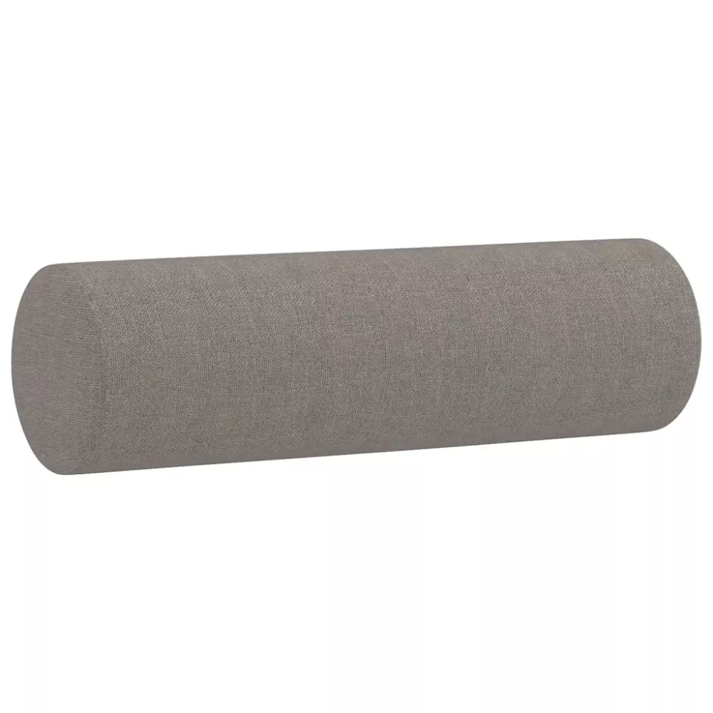 vidaXL Zierkissen 2 Stk. Taupe Ø15x50 cm Stoff Bild 1