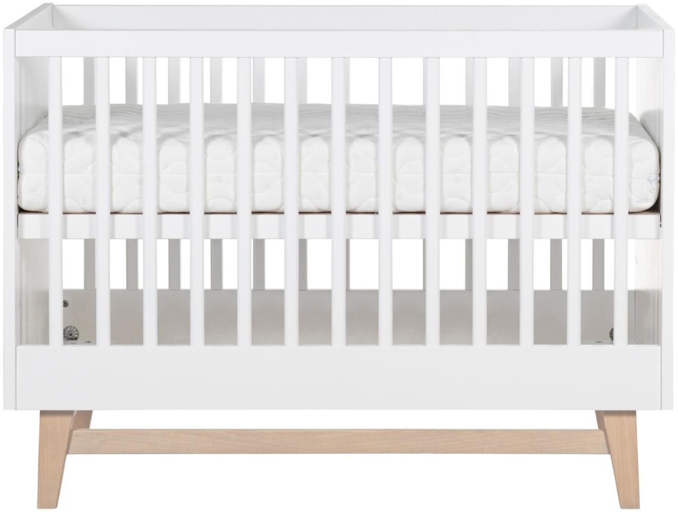 Kidsmill Noud Babyzimmer Weiß | Bett 60 x 120 cm + Kommode + Schrank Bild 1