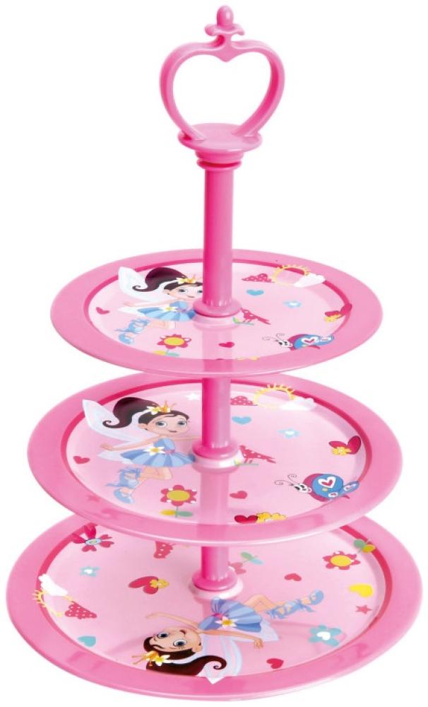 Bino 83400 - Kinder-Kuchenstnder-Set, Kuchen-Etagere, Kunststoff, rosa/bunt, Hhe: ca. 22cm Bild 1