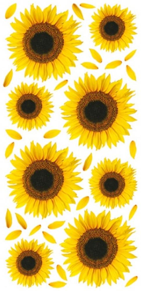 Crearreda wandaufkleber Sonnenblumen 15 x 31 cm Vinyl 34 Stück Bild 1