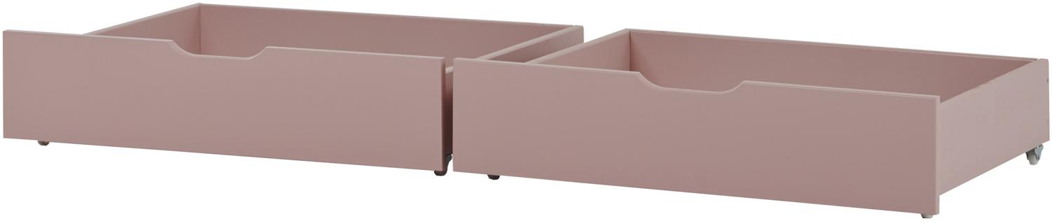 Bettschubladen auf Rollen (2er-Set) für Juniorbetten 70x160cm - pale rose Bild 1