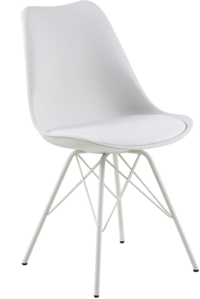 Stuhl ERIS, Kunststoff in weiß, Chromgestell Bild 1
