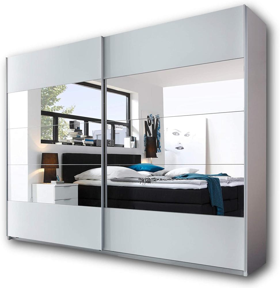 Schwebetürenschrank PENTA 5 Kleiderschrank Schrank Schlafzimmer Weiß mit Spiegel Bild 1