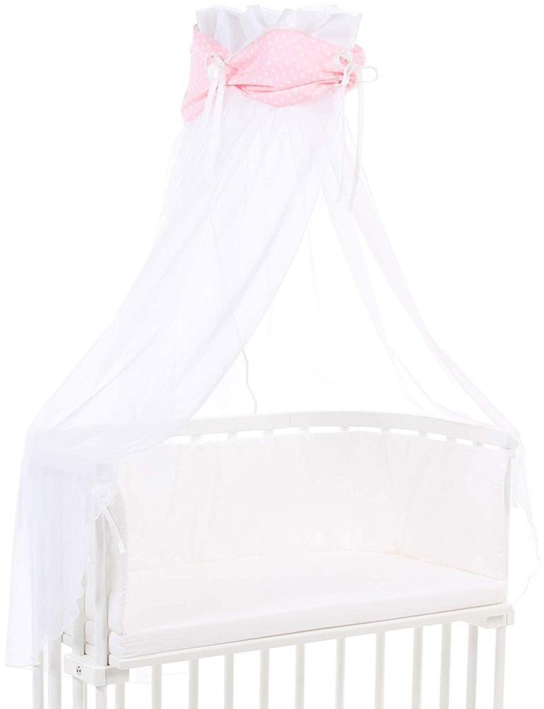 Babybay Himmel Organic Cotton mit Schleife für alle Modelle, rose Sterne weiß Bild 1
