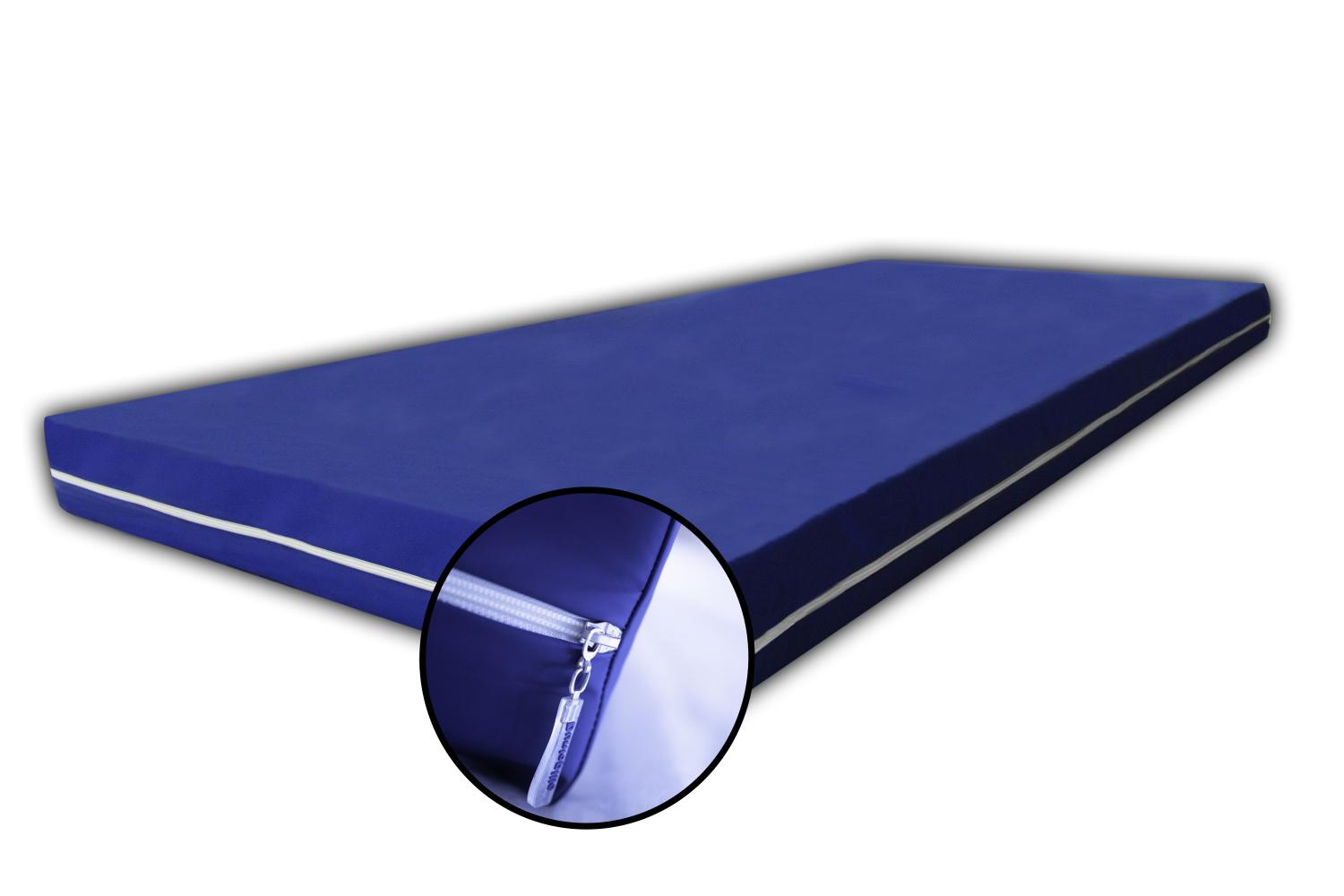Rollmatratze, blau, RG30, 7 ZONEN mit Bezug: WASSERDICHT, 90 x 190 cm Bild 1